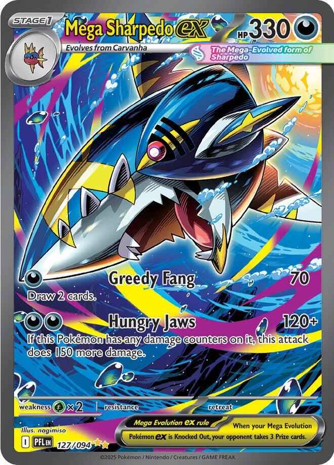 Mega Sharpedo ex (127/094) [Mega Evolution: Phantasmal Flames] | Good Games Adelaide SA