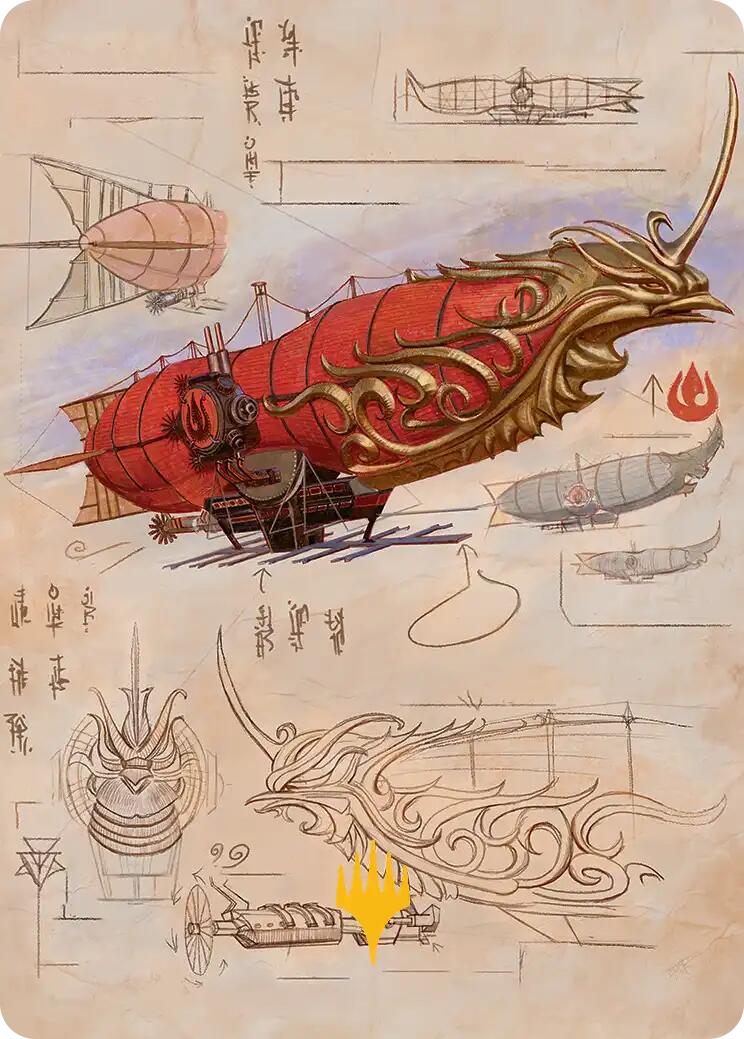 Phoenix Fleet Airship Art Card (Gold-Stamped Planeswalker Symbol) [Avatar: The Last Airbender Art Series] | Good Games Adelaide SA