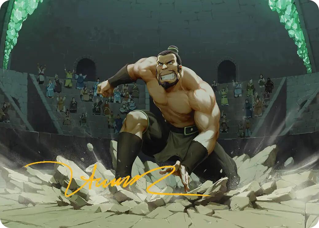 The Boulder, Ready to Rumble Art Card (Gold-Stamped Signature) [Avatar: The Last Airbender Art Series] | Good Games Adelaide SA
