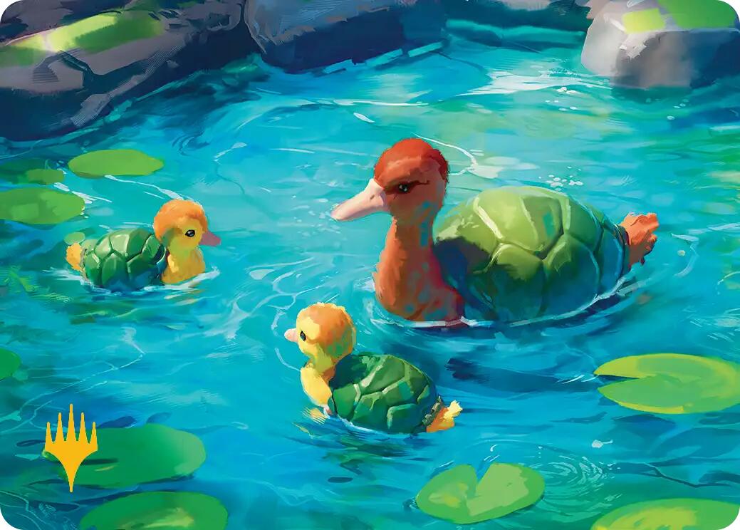 Turtle-Duck Art Card (Gold-Stamped Planeswalker Symbol) [Avatar: The Last Airbender Art Series] | Good Games Adelaide SA