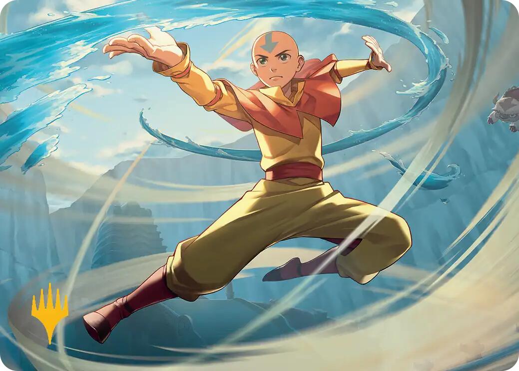 Aang, Swift Savior Art Card (Gold-Stamped Planeswalker Symbol) [Avatar: The Last Airbender Art Series] | Good Games Adelaide SA