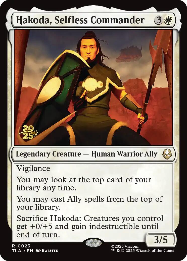 Hakoda, Selfless Commander [Avatar: The Last Airbender Prerelease Cards] | Good Games Adelaide SA