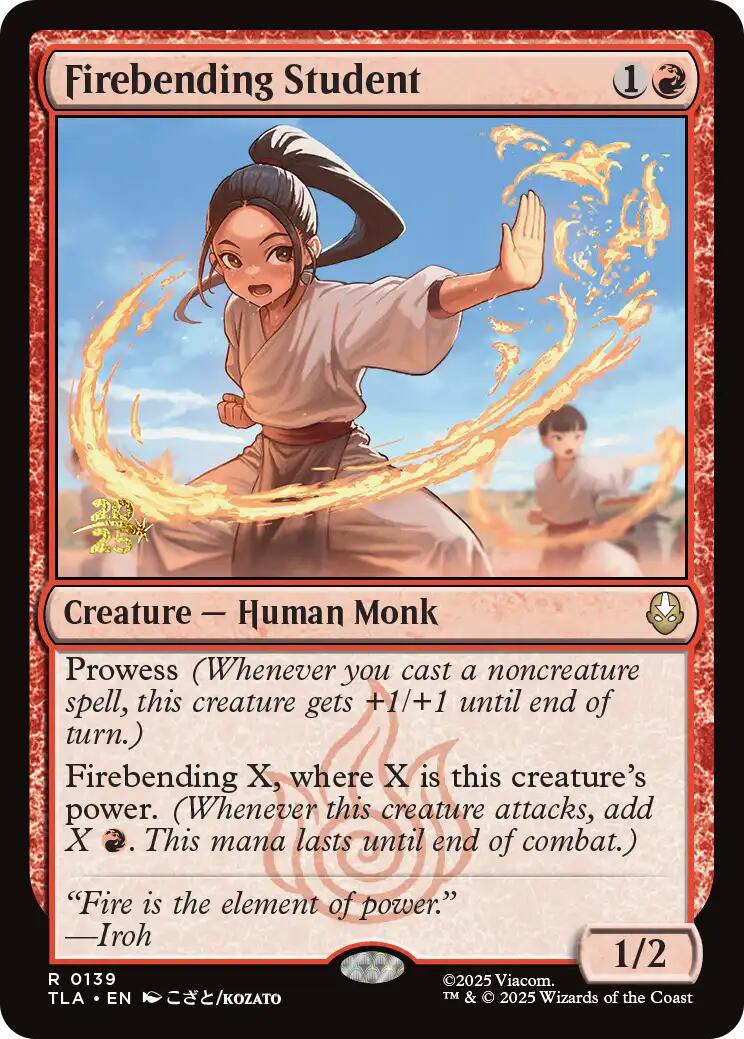 Firebending Student [Avatar: The Last Airbender Prerelease Cards] | Good Games Adelaide SA