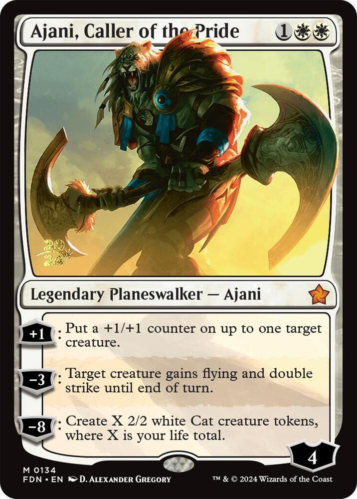 Ajani, Caller of the Pride 134 (Prerelease Cards)  - PreRelease Foil | Good Games Adelaide SA