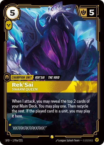 Rek'Sai - Swarm Queen (Alternate Art) [Spiritforged] (170a/221) | Good Games Adelaide SA