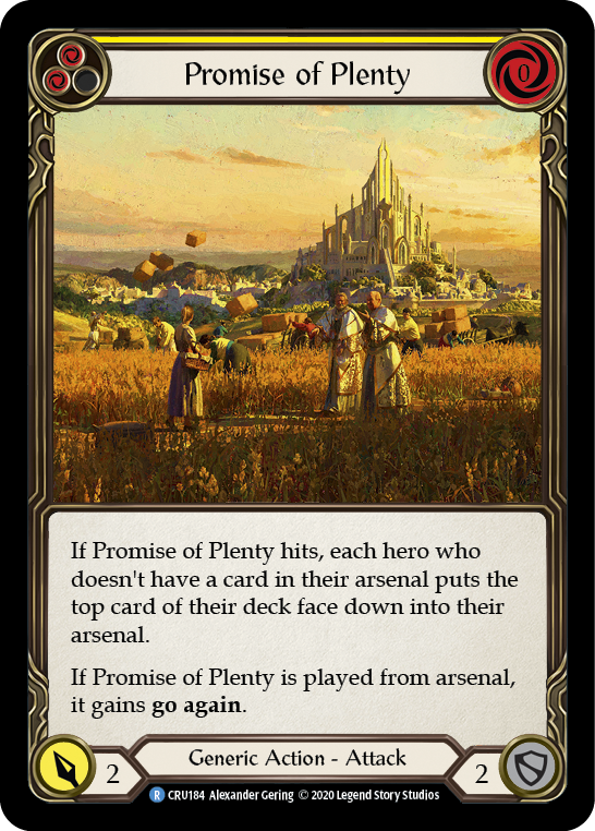 Promise of Plenty (Yellow) [CRU184] 1st Edition Normal | Good Games Adelaide SA