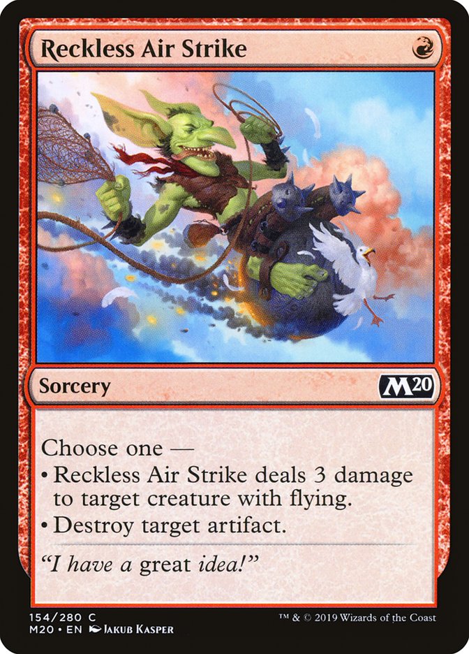 Reckless Air Strike 154 (Core Set 2020)  - Foil | Good Games Adelaide SA