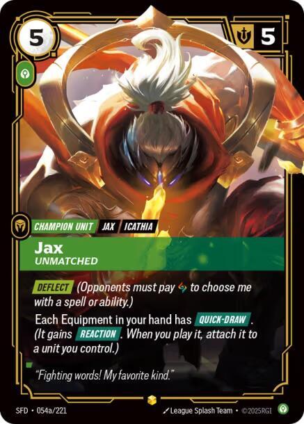 Jax - Unmatched (Alternate Art) [Spiritforged] (054a/221) | Good Games Adelaide SA