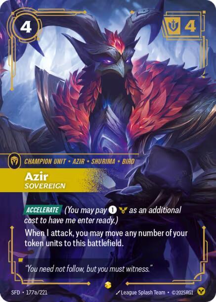 Azir - Sovereign (Alternate Art) [Spiritforged] (177a/221) | Good Games Adelaide SA