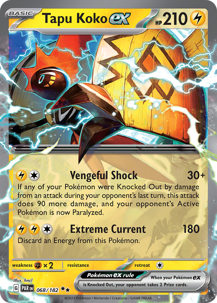 Tapu Koko ex (068/182) [Scarlet & Violet: Paradox Rift] | Good Games Adelaide SA