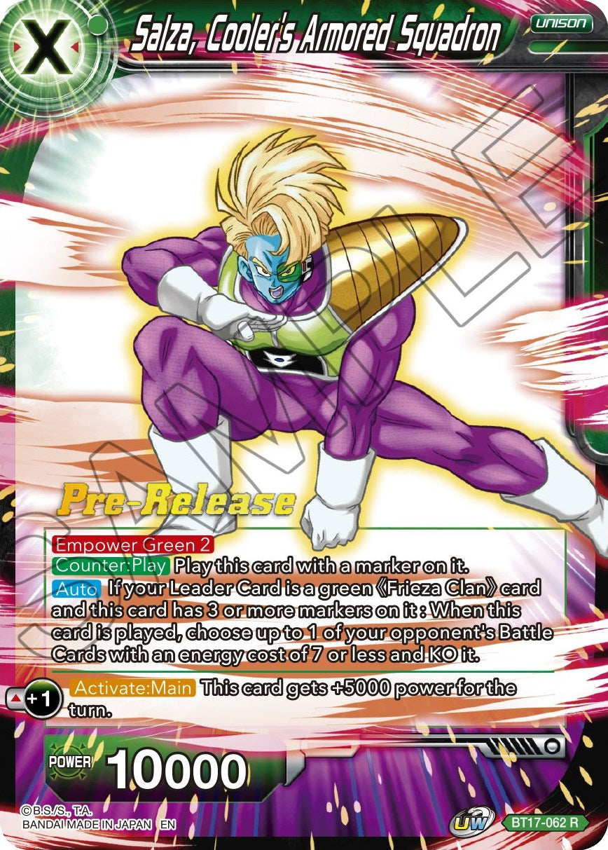 Salza, Cooler's Armored Squadron (BT17-062) [Ultimate Squad Prerelease Promos] | Good Games Adelaide SA