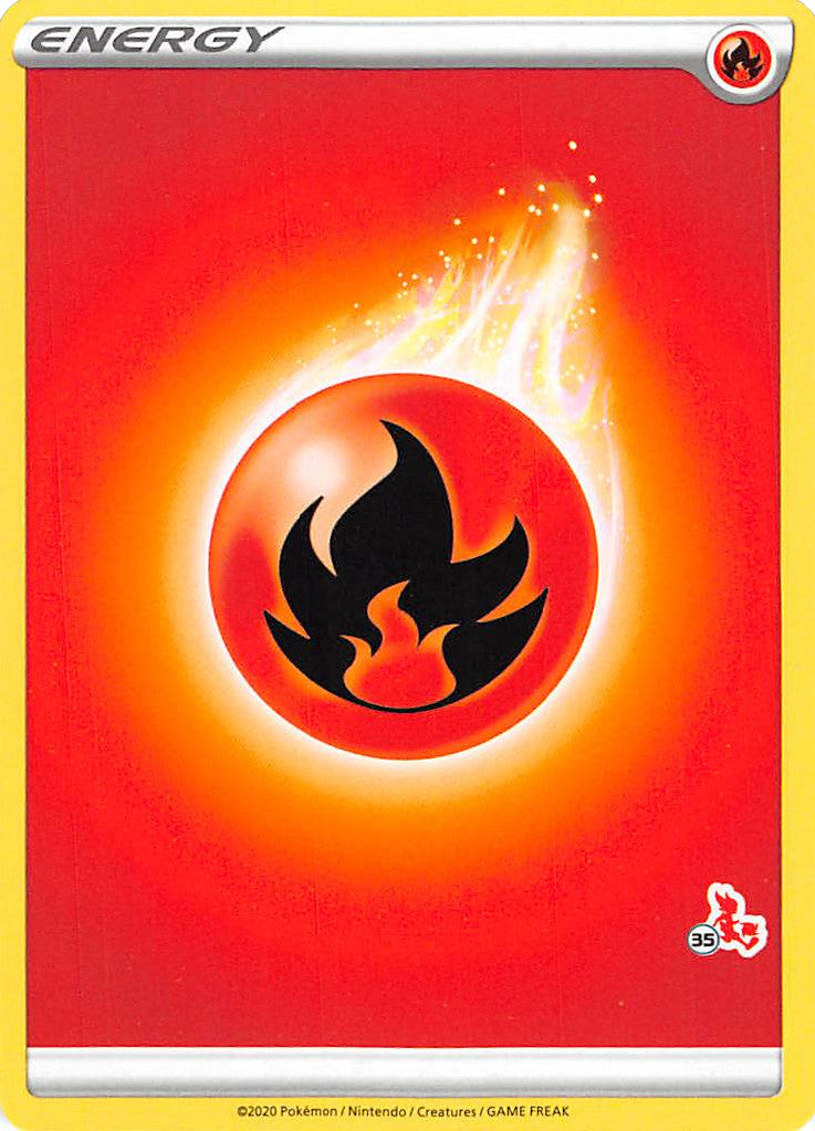 Fire Energy (Cinderace Stamp #35) [Battle Academy 2022] | Good Games Adelaide SA