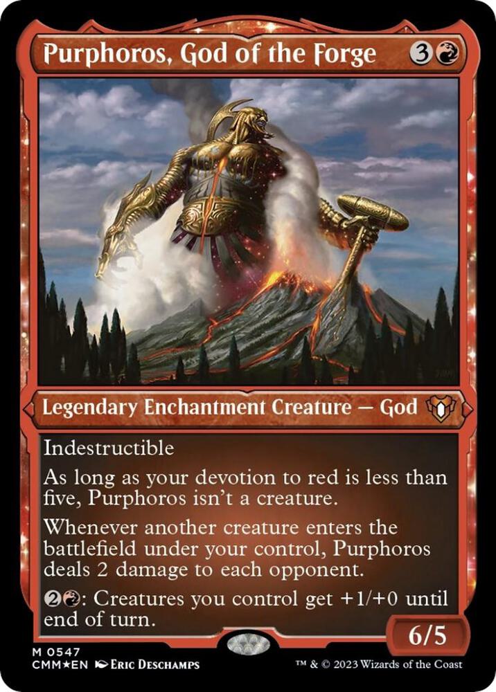 Purphoros, God of the Forge 547 (Commander Masters)  - Etched Foil | Good Games Adelaide SA