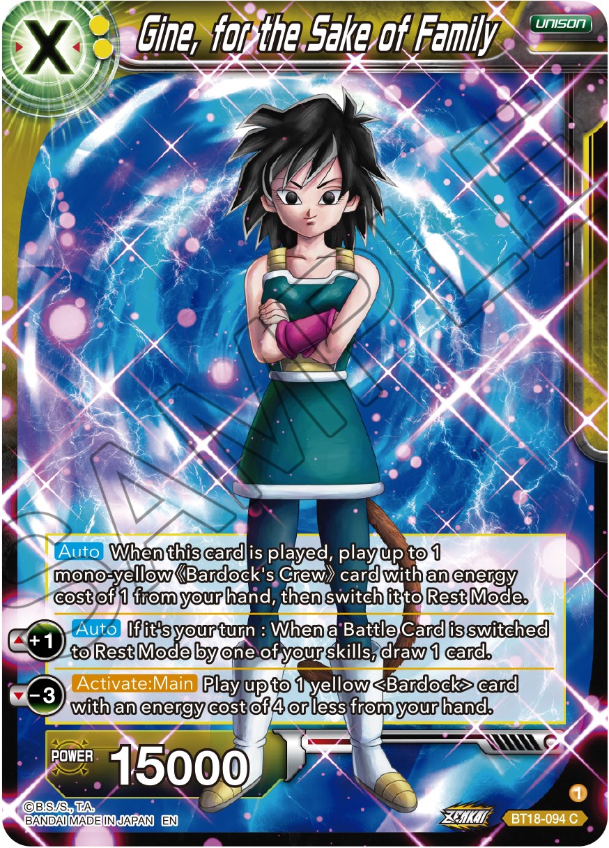 Gine, for the Sake of Family (BT18-094) [Dawn of the Z-Legends] | Good Games Adelaide SA