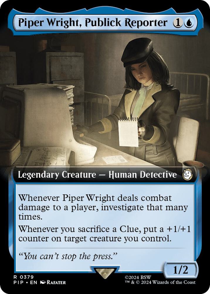 Piper Wright Publick Reporter Extended Art 379 (Universes Beyond: Fallout)  - Extended Art Foil | Good Games Adelaide SA