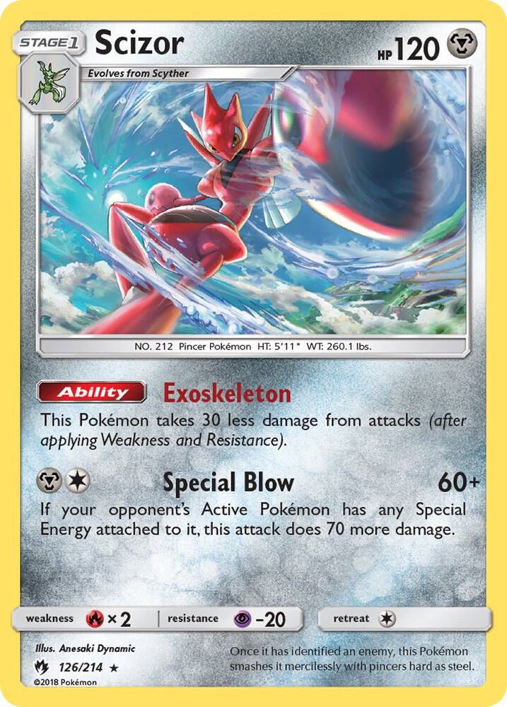 Scizor 126/214 (SM - Lost Thunder)  - Holofoil | Good Games Adelaide SA