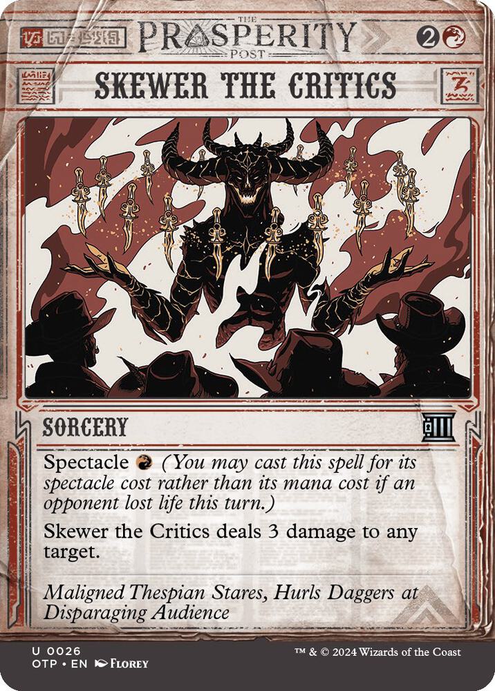 Skewer the Critics 26 (Outlaws of Thunder Junction: Breaking News)  - Foil | Good Games Adelaide SA