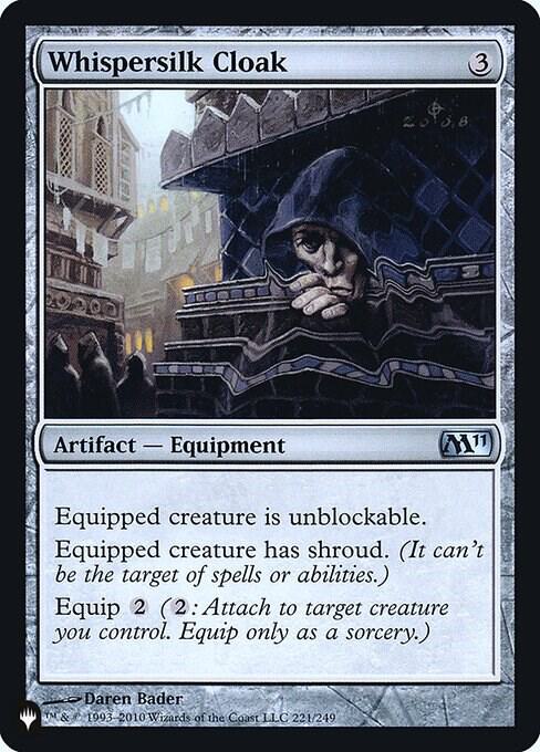 Whispersilk Cloak M11 221 (The List Reprints)  - Foil | Good Games Adelaide SA