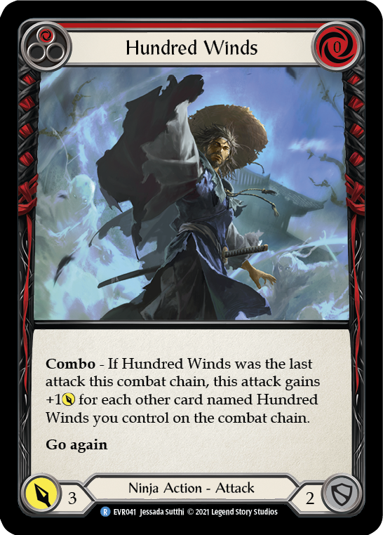 Hundred Winds (Red) [EVR041] (Everfest)  1st Edition Rainbow Foil | Good Games Adelaide SA