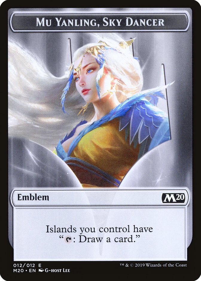 Emblem - Mu Yanling, Sky Dancer [Core Set 2020 Tokens] | Good Games Adelaide SA