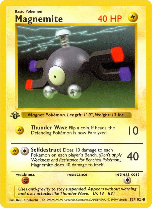 Magnemite 053/102 (Base Set (Shadowless))  - 1st Edition | Good Games Adelaide SA