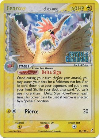 Fearow (18/100) (Delta Species) (Stamped) [EX: Crystal Guardians] | Good Games Adelaide SA