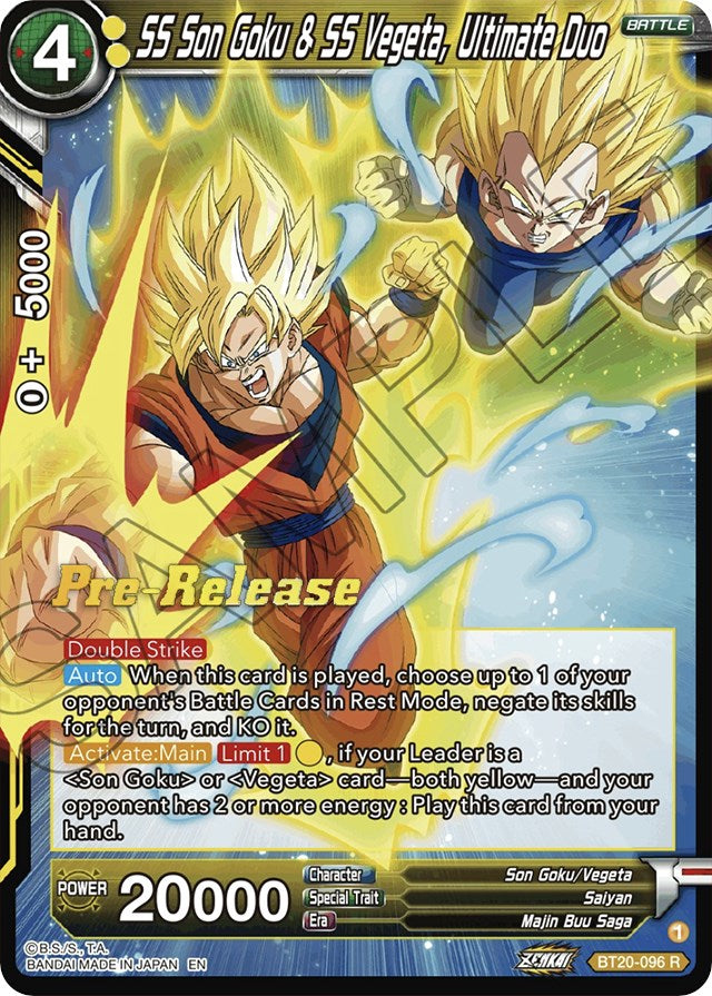 SS Son Goku & SS Vegeta, Ultimate Duo (BT20-096) [Power Absorbed Prerelease Promos] | Good Games Adelaide SA