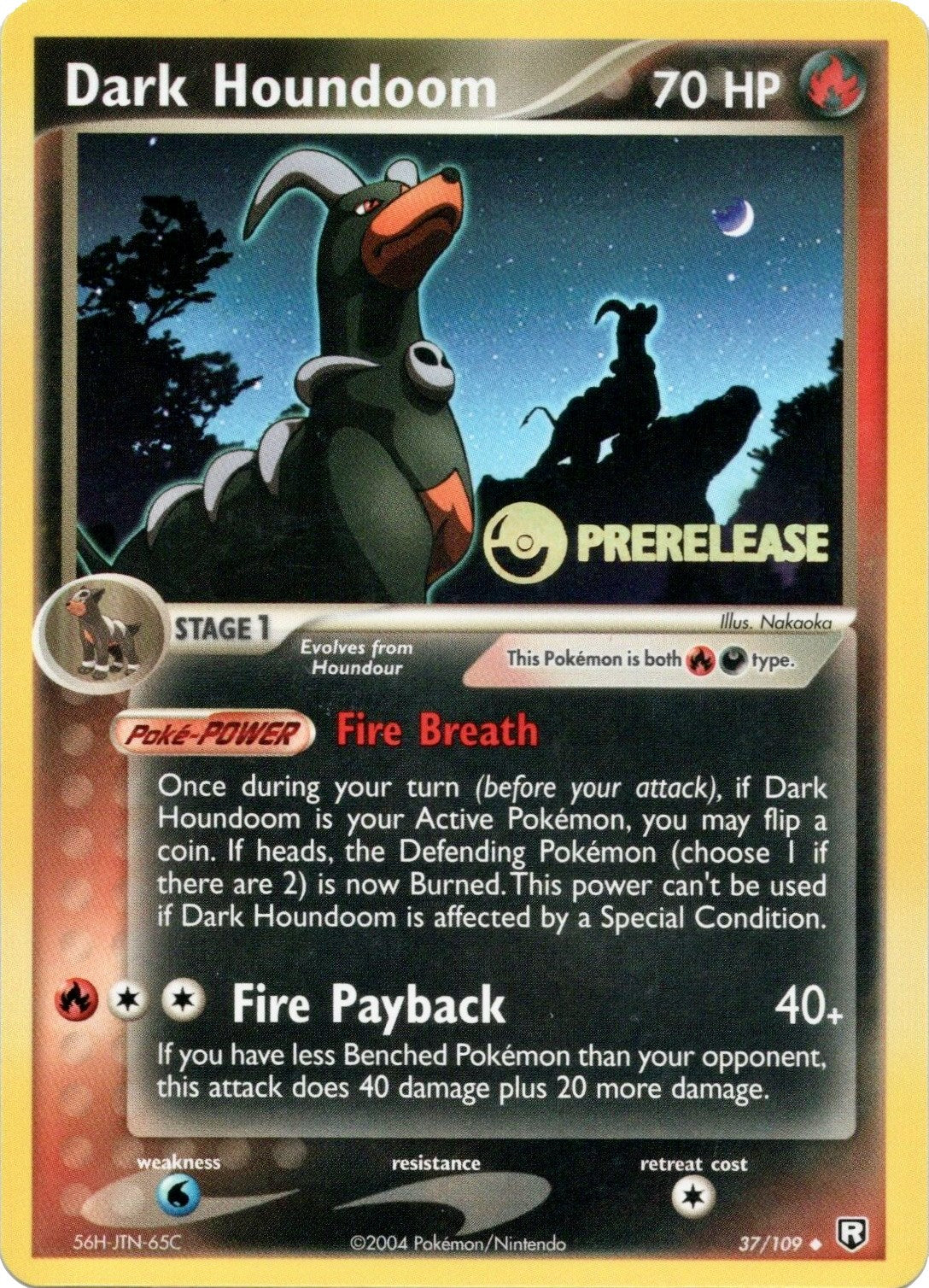 Dark Houndoom (37/109) (Prerelease Promo) [EX: Team Rocket Returns] | Good Games Adelaide SA