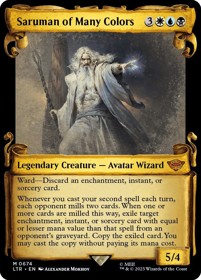 Saruman of Many Colors 674 (Universes Beyond: The Lord of the Rings: Tales of Middle-earth)  - Showcase Scroll Foil | Good Games Adelaide SA