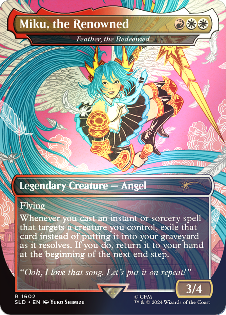 Miku, the Renowned - Feather, the Redeemed (Rainbow Foil) [Secret Lair Drop Series] | Good Games Adelaide SA