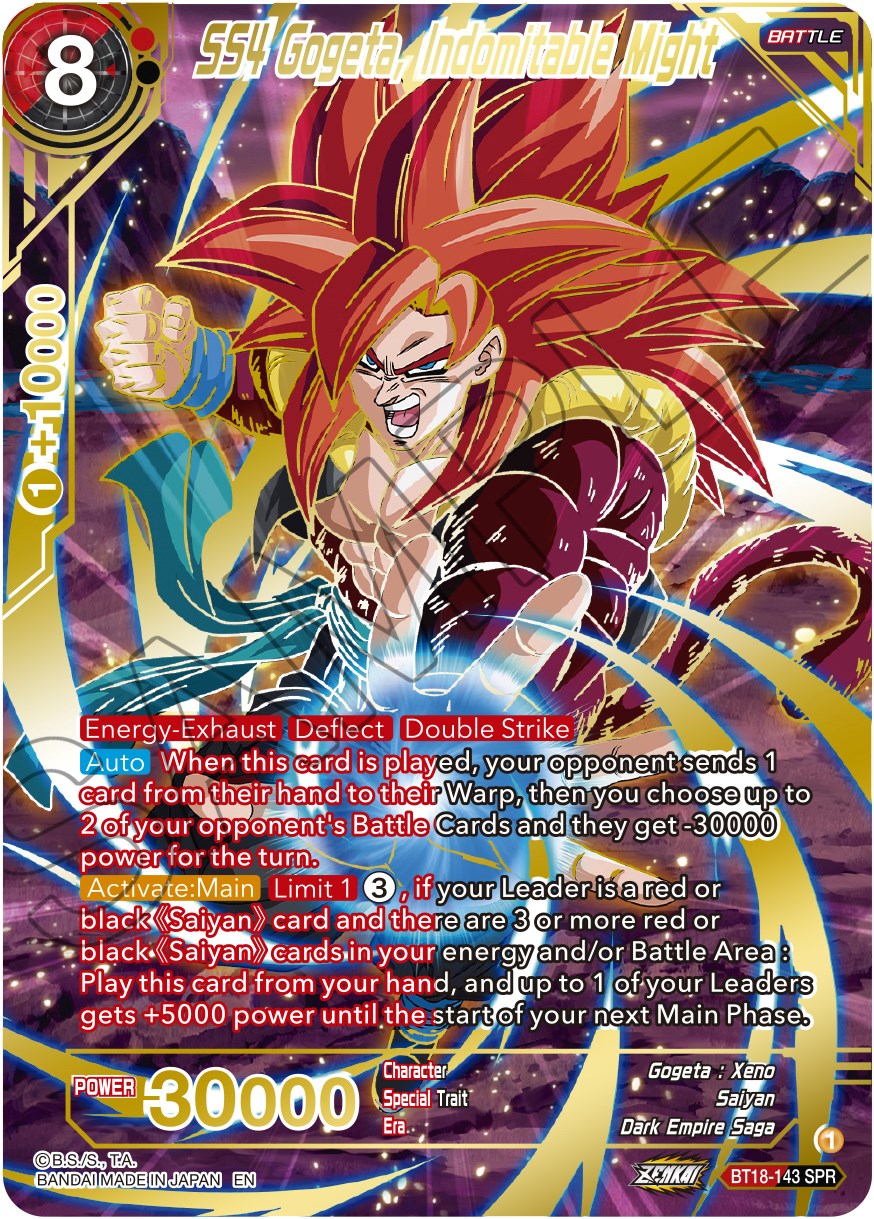 SS4 Gogeta, Indomitable Might (SPR) (BT18-143) [Dawn of the Z-Legends] | Good Games Adelaide SA