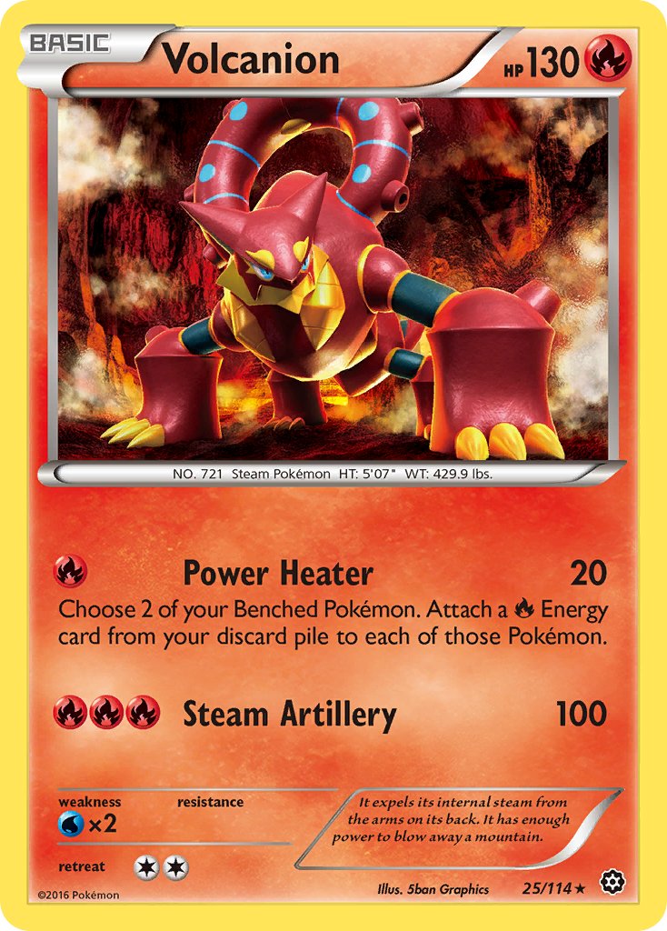Volcanion (25/114) (Cracked Ice Holo) (Theme Deck Exclusive) [XY: Steam Siege] | Good Games Adelaide SA