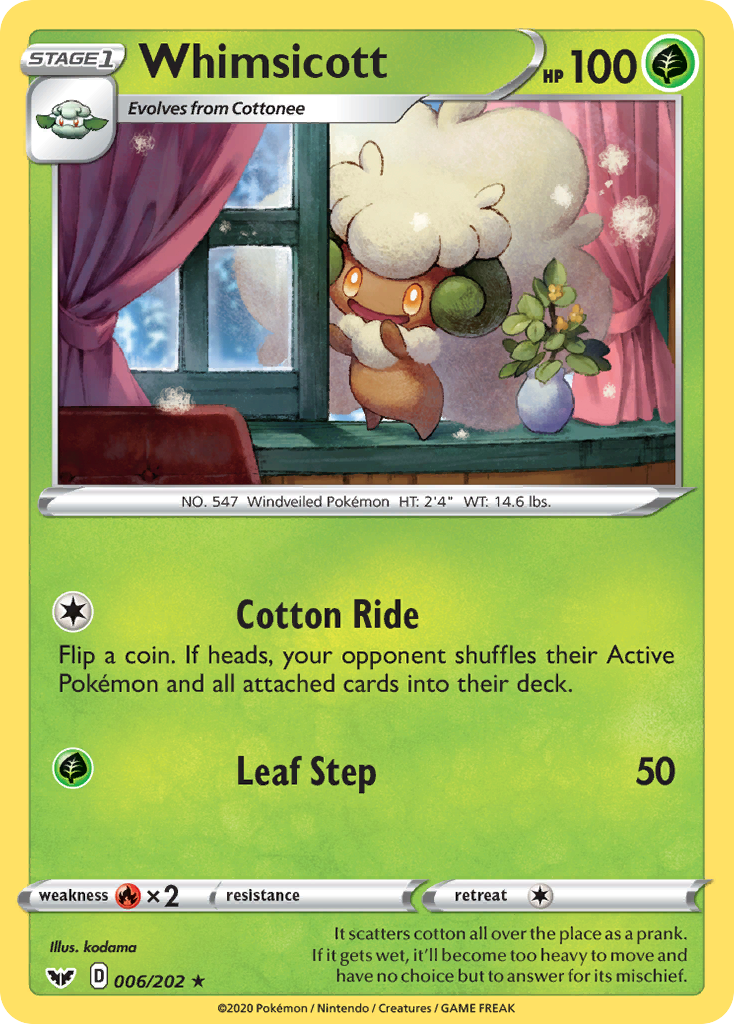 Whimsicott (006/202) [Sword & Shield: Base Set] | Good Games Adelaide SA
