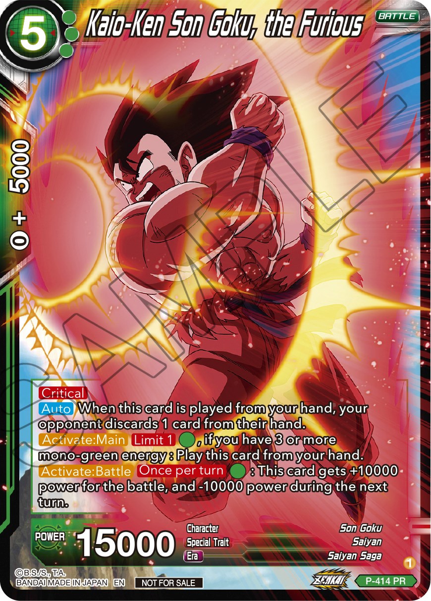 Kaio-Ken Son Goku, the Furious (Zenkai Series Tournament Pack Vol.1) (P-414) [Tournament Promotion Cards] | Good Games Adelaide SA