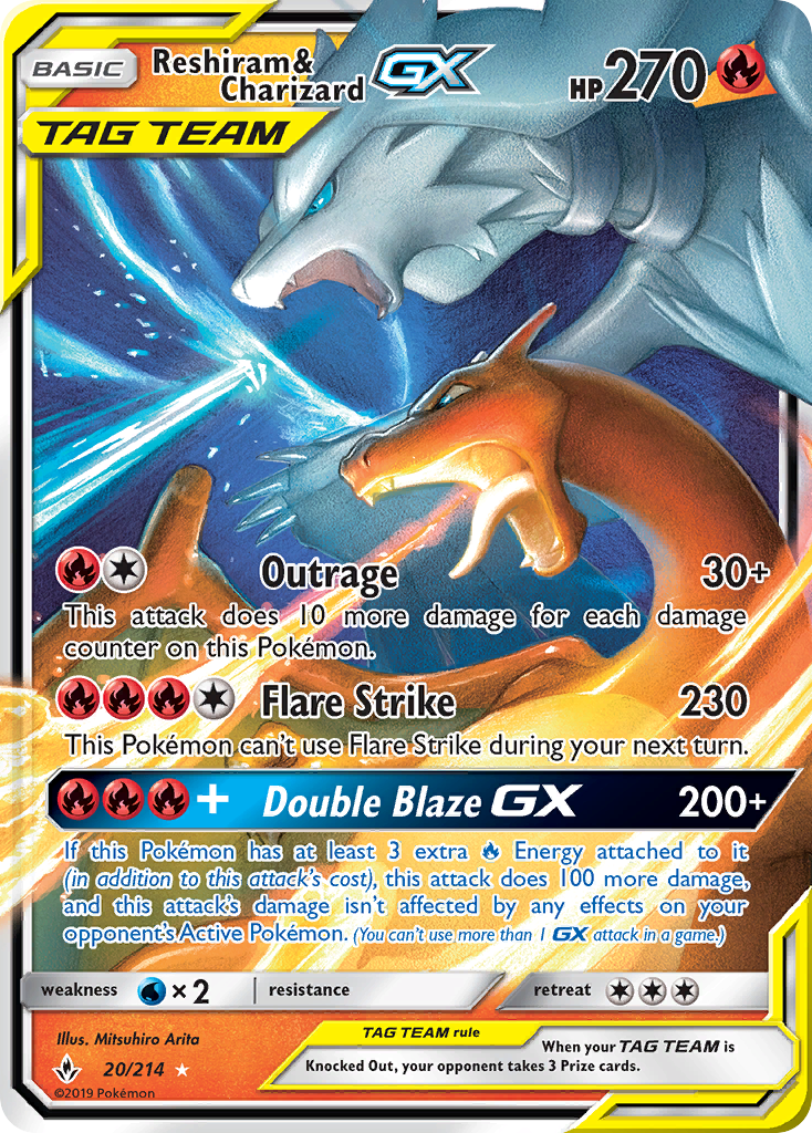 Reshiram & Charizard GX (20/214) [Sun & Moon: Unbroken Bonds] | Good Games Adelaide SA
