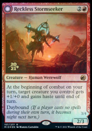 Reckless Stormseeker // Storm-Charged Slasher [Innistrad: Midnight Hunt Prerelease Promos] | Good Games Adelaide SA