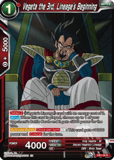 Vegeta the 3rd, Lineage's Beginning (EB1-009) [Battle Evolution Booster] | Good Games Adelaide SA