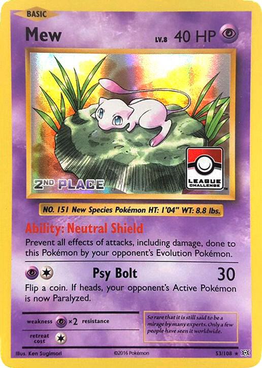 Mew 53 108 League Challenge 2nd Place 053/108 (League & Championship Cards)  - Holofoil | Good Games Adelaide SA