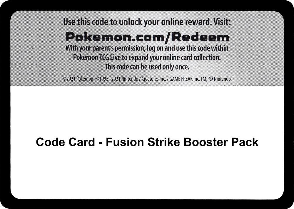 Code Card Fusion Strike Booster Pack  (SWSH08: Fusion Strike)  | Good Games Adelaide SA