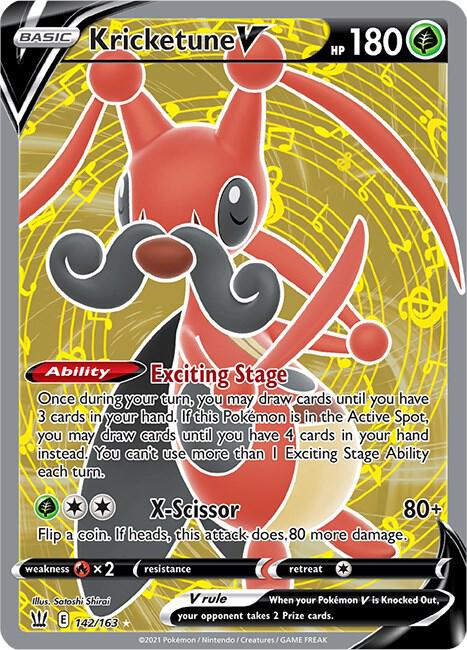 Kricketune V Full Art 142/163 (SWSH05: Battle Styles)  - Holofoil | Good Games Adelaide SA