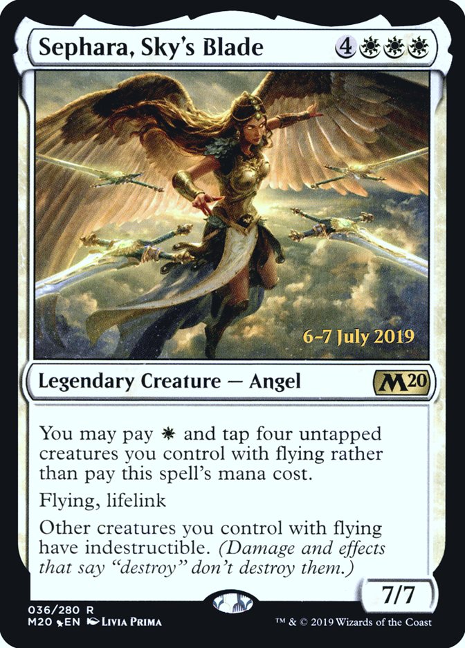 Sephara, Sky's Blade  [Core Set 2020 Prerelease Promos] | Good Games Adelaide SA