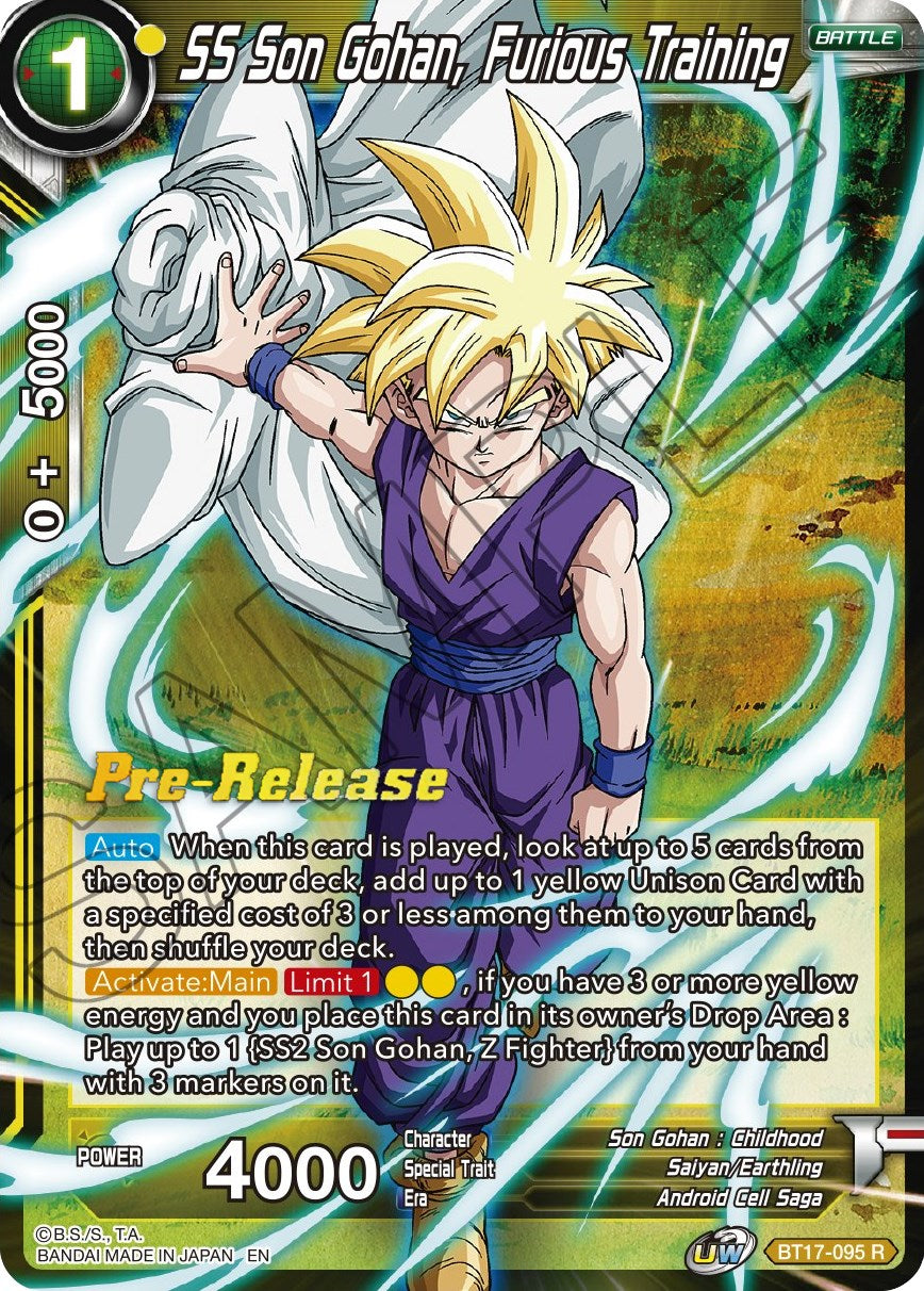 SS Son Gohan, Furious Training (BT17-095) [Ultimate Squad Prerelease Promos] | Good Games Adelaide SA