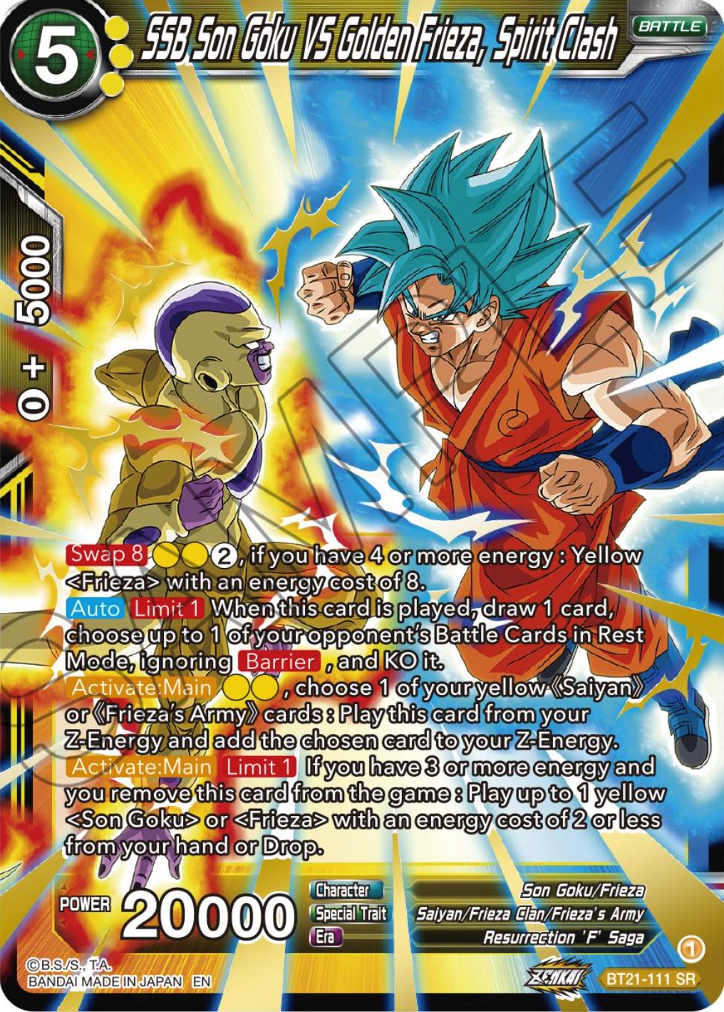 SSB Son Goku VS Golden Frieza, Spirit Clash (BT21-111) [ZENKAI Series: Set 04] | Good Games Adelaide SA