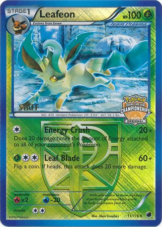 Leafeon (11/116) (Regional Championship Promo Staff) [Black & White: Plasma Freeze] | Good Games Adelaide SA