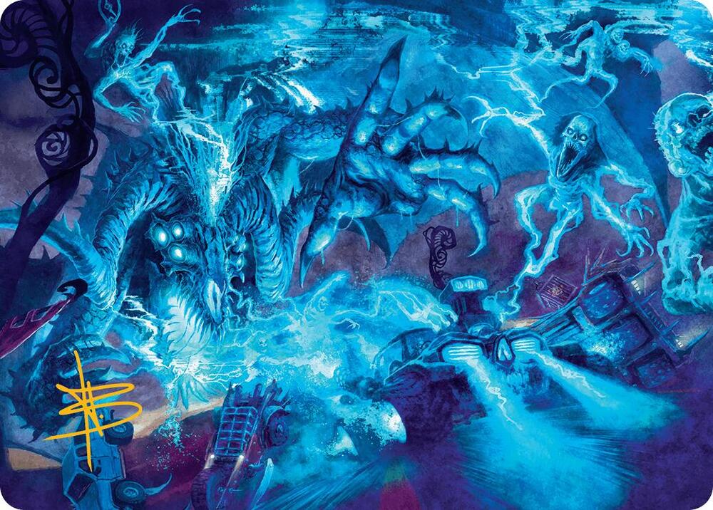 The Speed Demon Art Card Gold Stamped Signature 18 (Art Series: Aetherdrift)  | Good Games Adelaide SA