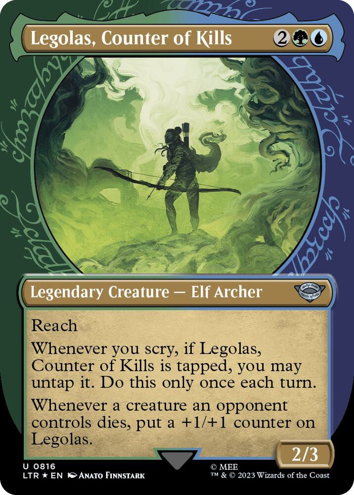 Legolas, Counter of Kills 816 (Universes Beyond: The Lord of the Rings: Tales of Middle-earth)  - Showcase Surge Foil | Good Games Adelaide SA