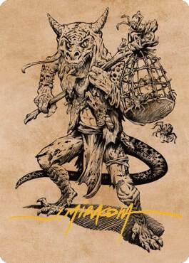 Taunting Kobold Art Card Gold Stamped Signature 57 (Art Series: Commander Legends: Battle for Baldur's Gate)  | Good Games Adelaide SA