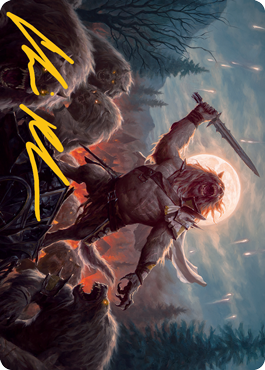 Tovolar, the Midnight Scourge 1 Art Card (Gold-Stamped Signature) [Innistrad: Midnight Hunt Art Series] | Good Games Adelaide SA