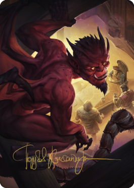 Nefarious Imp Art Card (Gold-Stamped Signature) [Commander Legends: Battle for Baldur's Gate Art Series] | Good Games Adelaide SA
