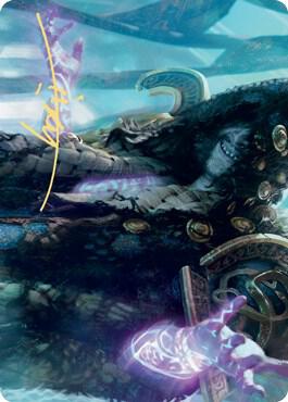 Valki God of Lies Art Card Gold Stamped Signature 28 (Art Series: Kaldheim)  | Good Games Adelaide SA